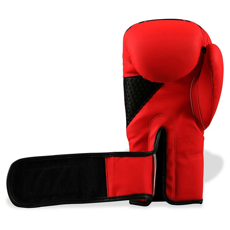 Wholesale New Trend MMA Professional Custom Logo Kickboxing Training 16oz Red Black Leather Boxing Glove - Image 5