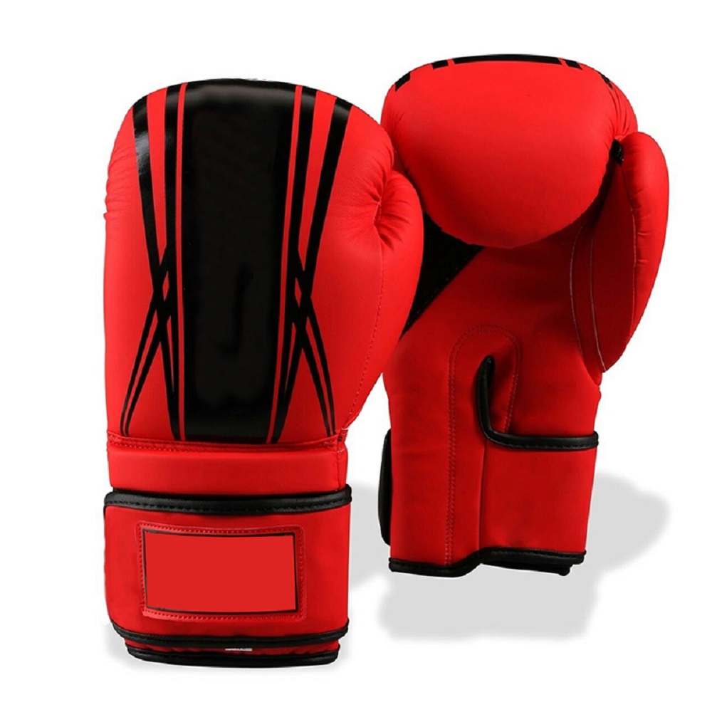 Wholesale New Trend MMA Professional Custom Logo Kickboxing Training 16oz Red Black Leather Boxing Glove